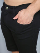 Bermuda Jeans Masculina Preta Casual Hawk