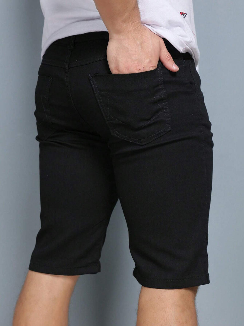 Bermuda Jeans Masculina Preta Casual Hawk