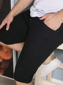 Bermuda Jeans Masculina Preta Casual Hawk