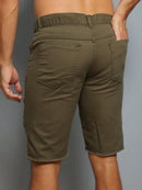 Bermuda Jeans Masculina Rasgado Verde Militar