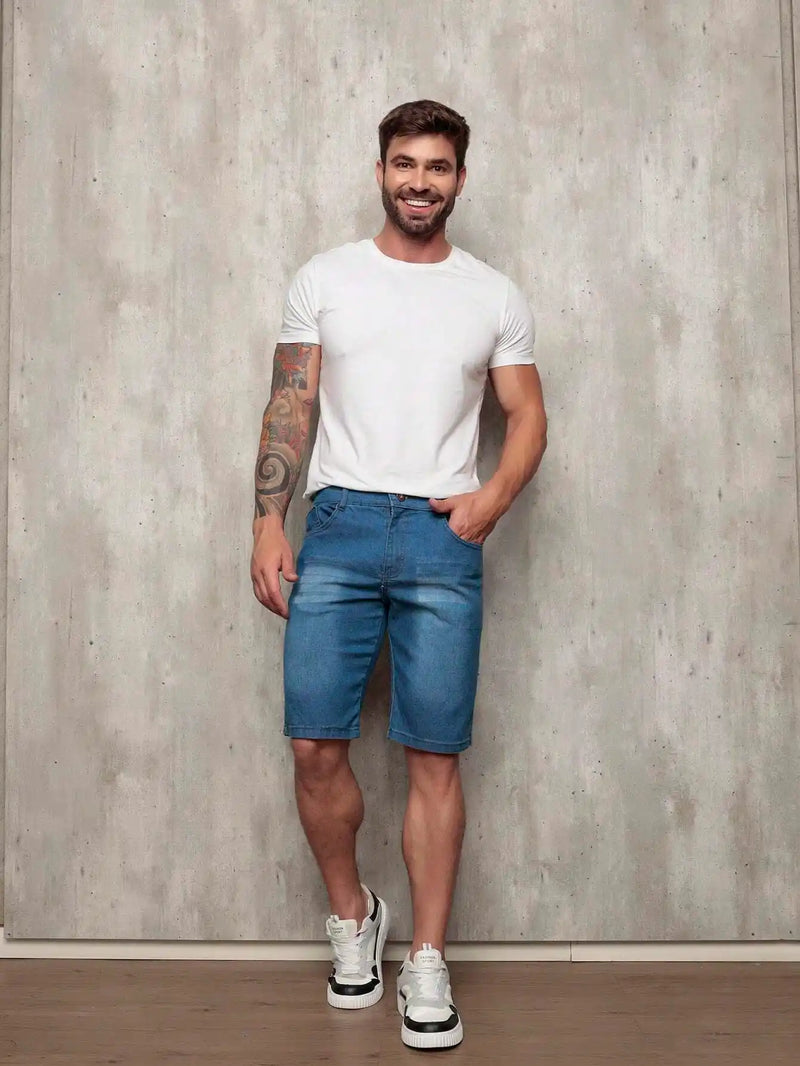 Bermuda Jeans Masculina com Lycra Urbano