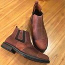 Bonita Masculina Chelsea de Couro Rústica