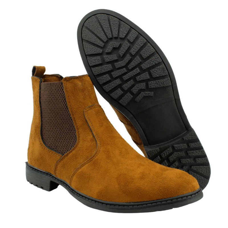 Bota Chelsea Masculino Casual Camurça Caramelo