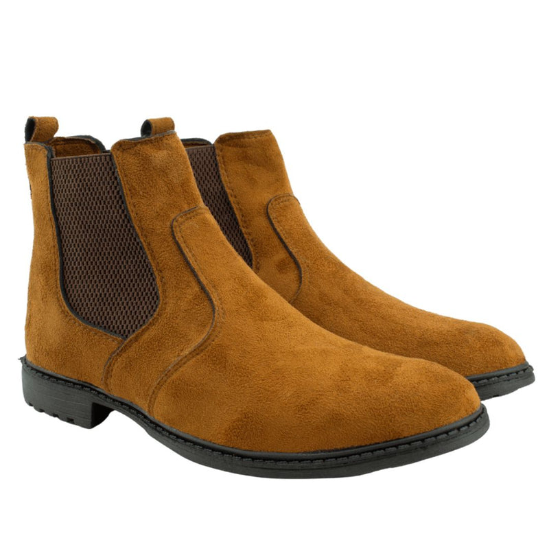 Bota Chelsea Masculino Casual Camurça Caramelo