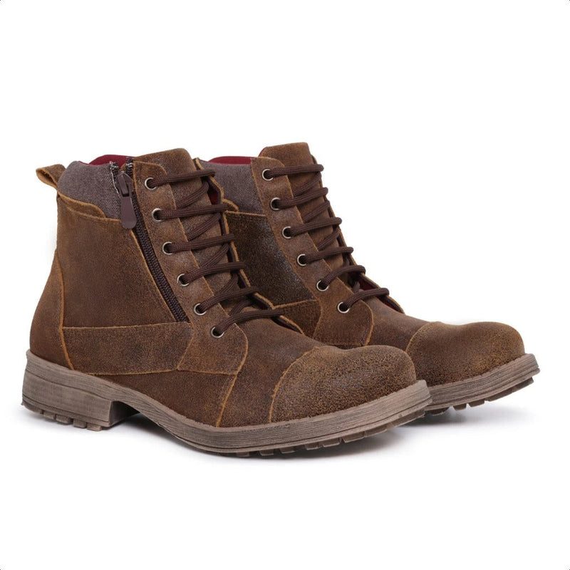Bota Masculina Couro Legitimo Casual Marrom Kast