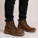 Bota Masculina Couro Legitimo Casual Marrom Kast