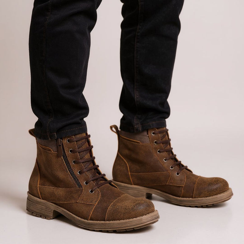 Bota Masculina Couro Legitimo Casual Marrom Kast