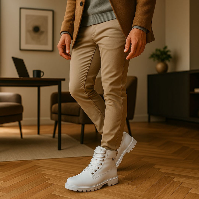 Bota Masculino Coturno Branco Urban Comfort