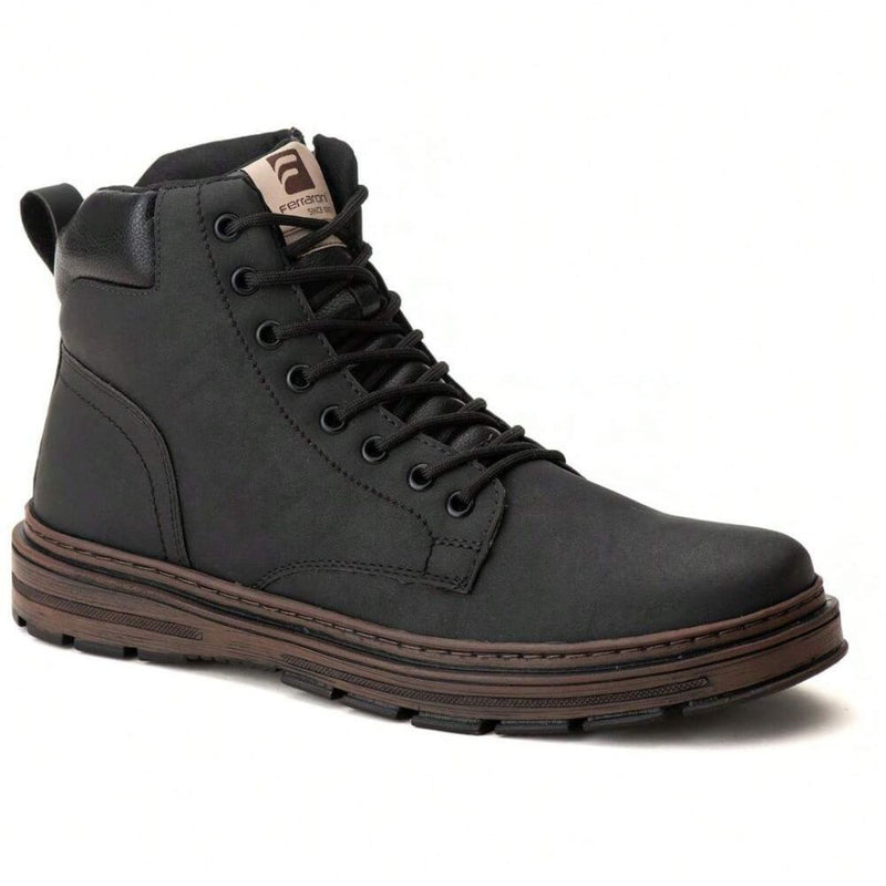Bota Masculino Preta Couro Anatomic Boston