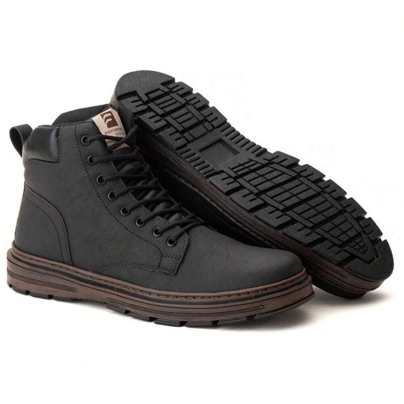 Bota Masculino Preta Couro Anatomic Boston