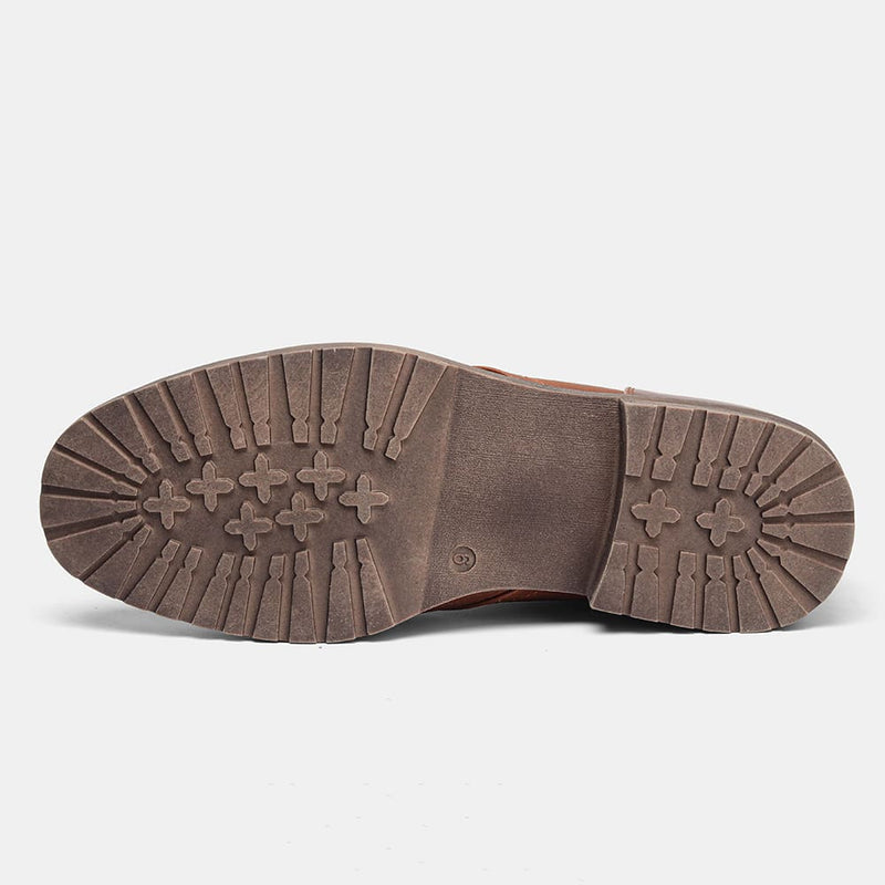 Bota Masculino de Couro Marrom Estilo Retrô Americano