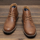 Bota Masculino de Couro Marrom Estilo Retrô Americano