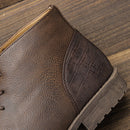 Bota Masculino de Couro Marrom Estilo Retrô Americano