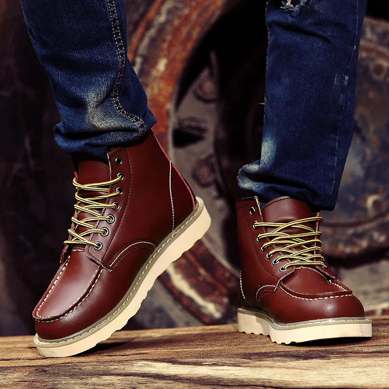 Bota Masculina Moc Toe Wine Red