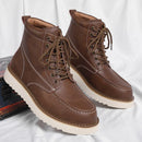 Bota Masculina de Couro Moc Toe Vintage