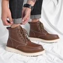 Bota Masculina de Couro Moc Toe Vintage