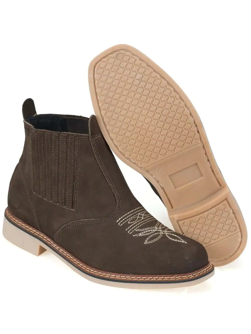 Bota Botina Country Masculina em Couro Marrom