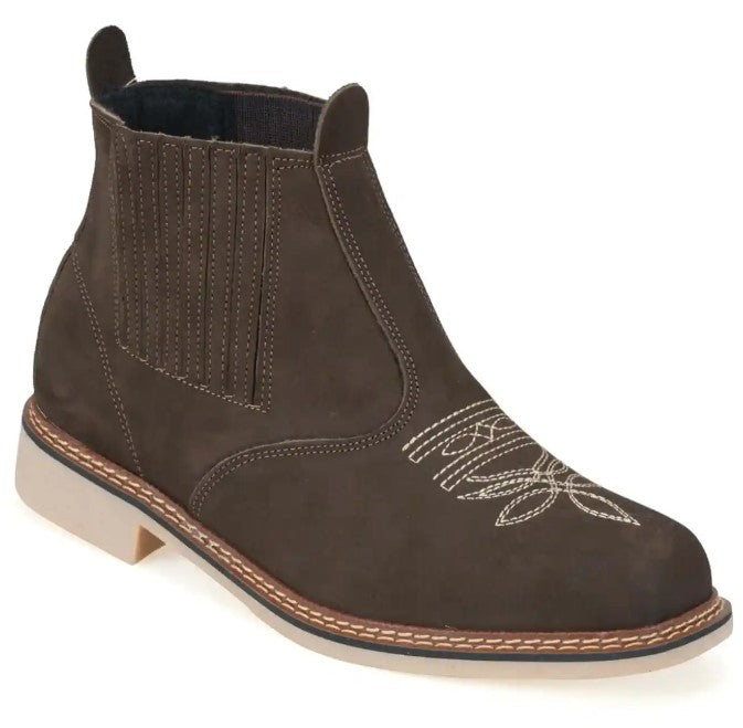 Bota Botina Country Masculina em Couro Marrom