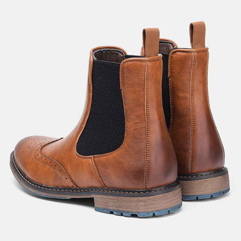 Bota Chelsea Masculina Cano Médio Couro Americano