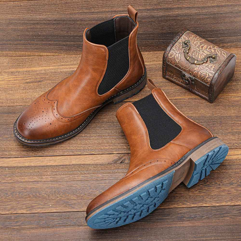 Bota Chelsea Masculina Cano Médio Couro Americano