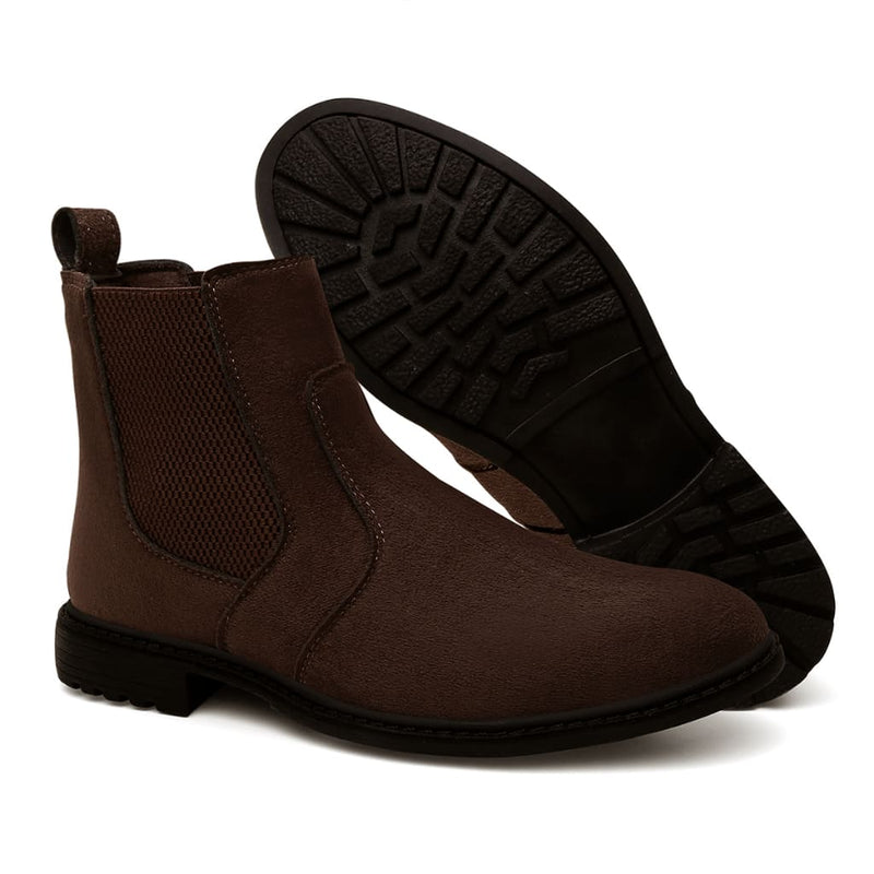 Bota Chelsea Masculina em Couro Marrom Viego