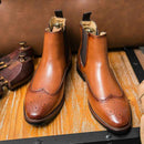 Bota Chelsea Masculino Retrô Britânico de Couro