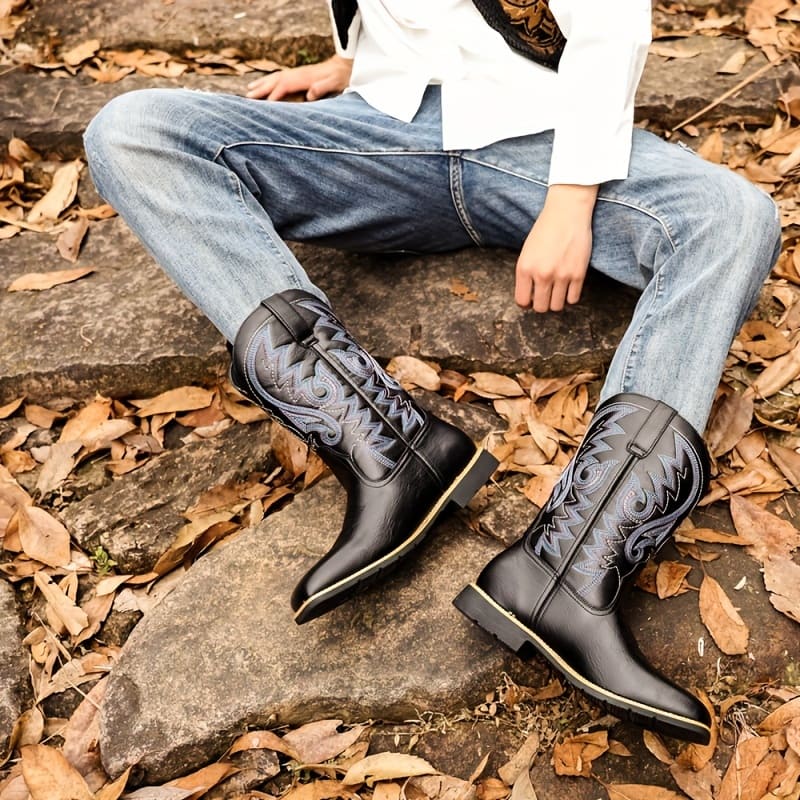 Bota Country Masculina Couro Cano Alto - Vintage