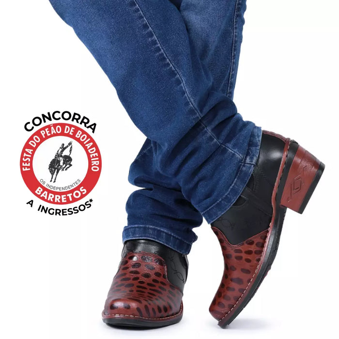 Bota Masculina Country Texana Couro Legítimo