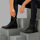 Bota Masculina de Couro Punk Vintage