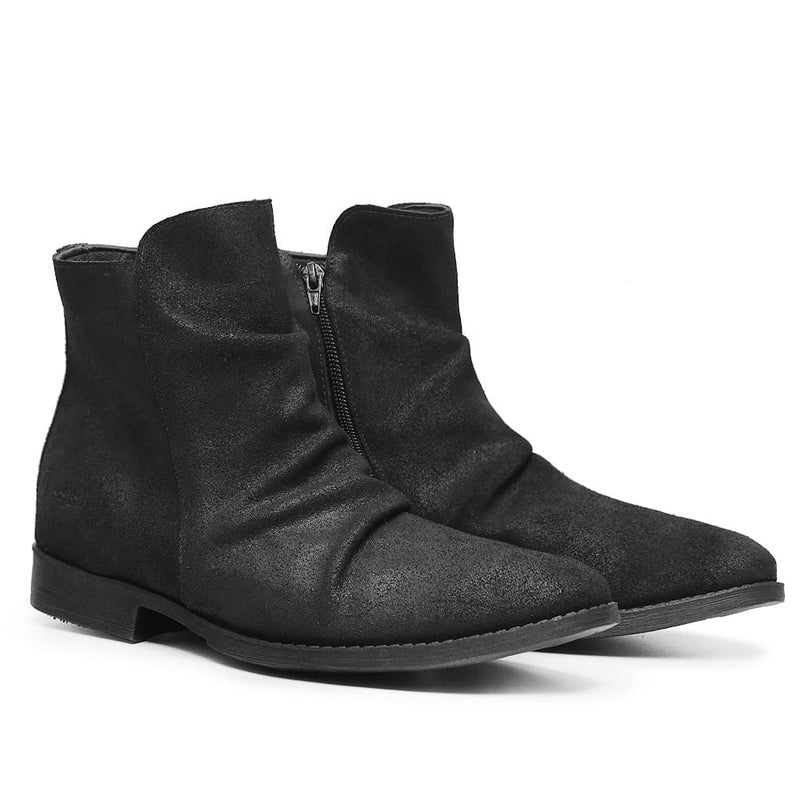 Bota Masculina de Couro Punk Vintage