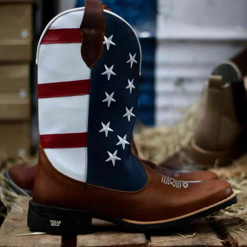 Bota Texana Masculina Country Bico Quadrado - Americana