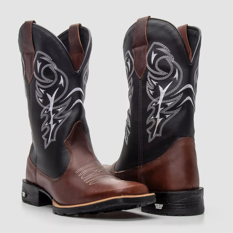 Bota Texana Masculina Country Couro - Montaria