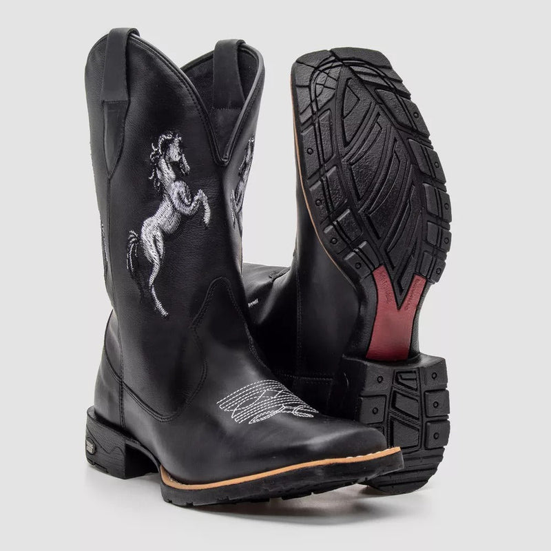 Bota Texana Masculina Country em Couro - Black Horse