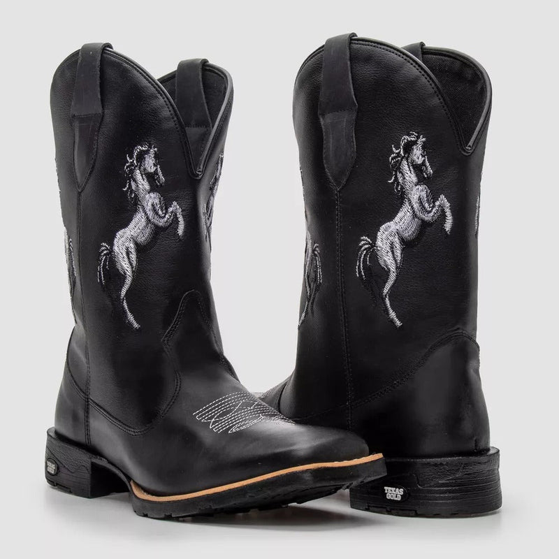 Bota Texana Masculina Country em Couro - Black Horse