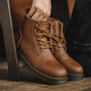 Bota de Couro Legítimo Masculino Marrom Rústica