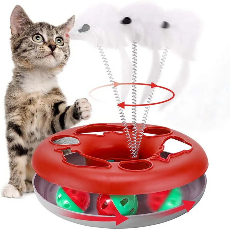 Disco Interativo com Bolinha Rotativa para Gatos