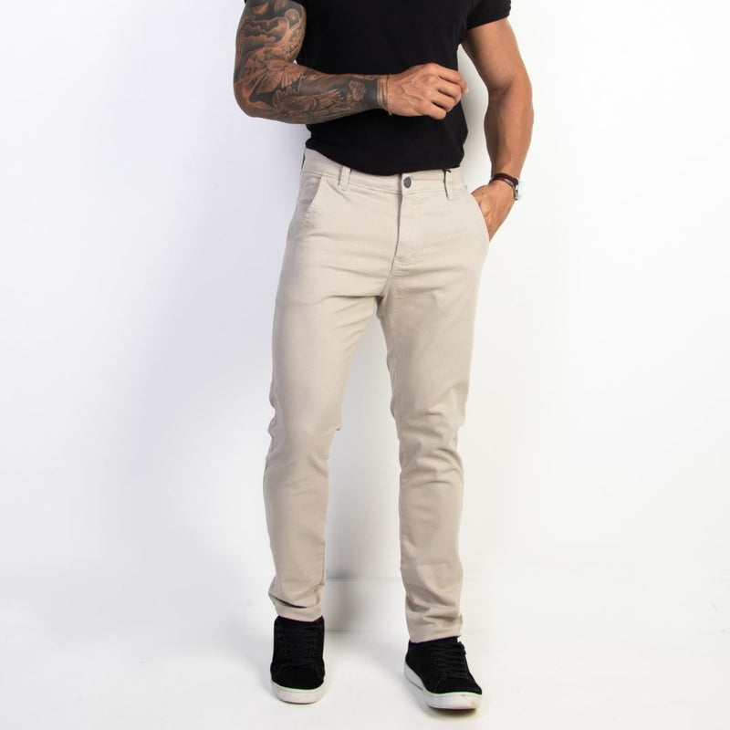 Calça Alfaiataria Masculina Social Bege Viego