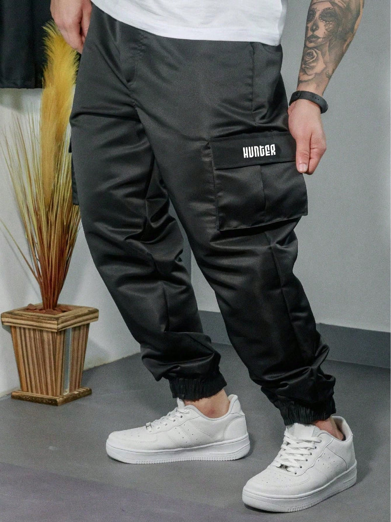 Calça Cargo Jogger Masculino Preto Hunter