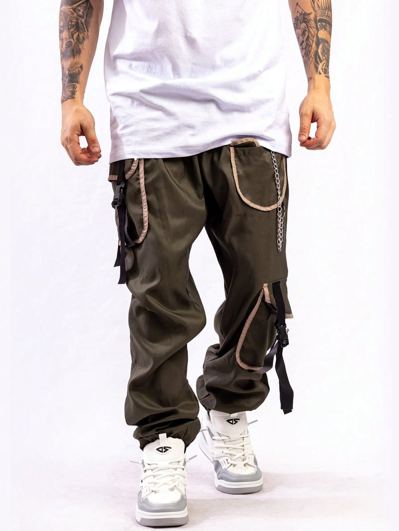 Calça Cargo Jogger Masculino Trapper Rapper Verde