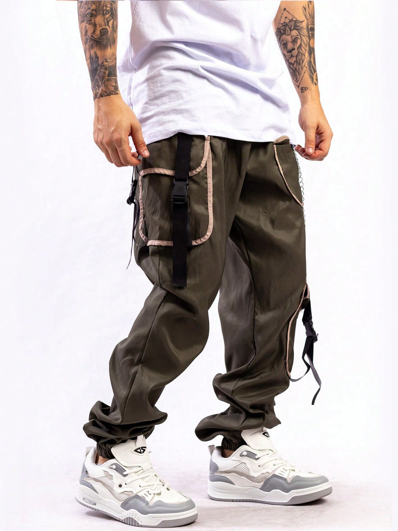 Calça Cargo Jogger Masculino Trapper Rapper Verde