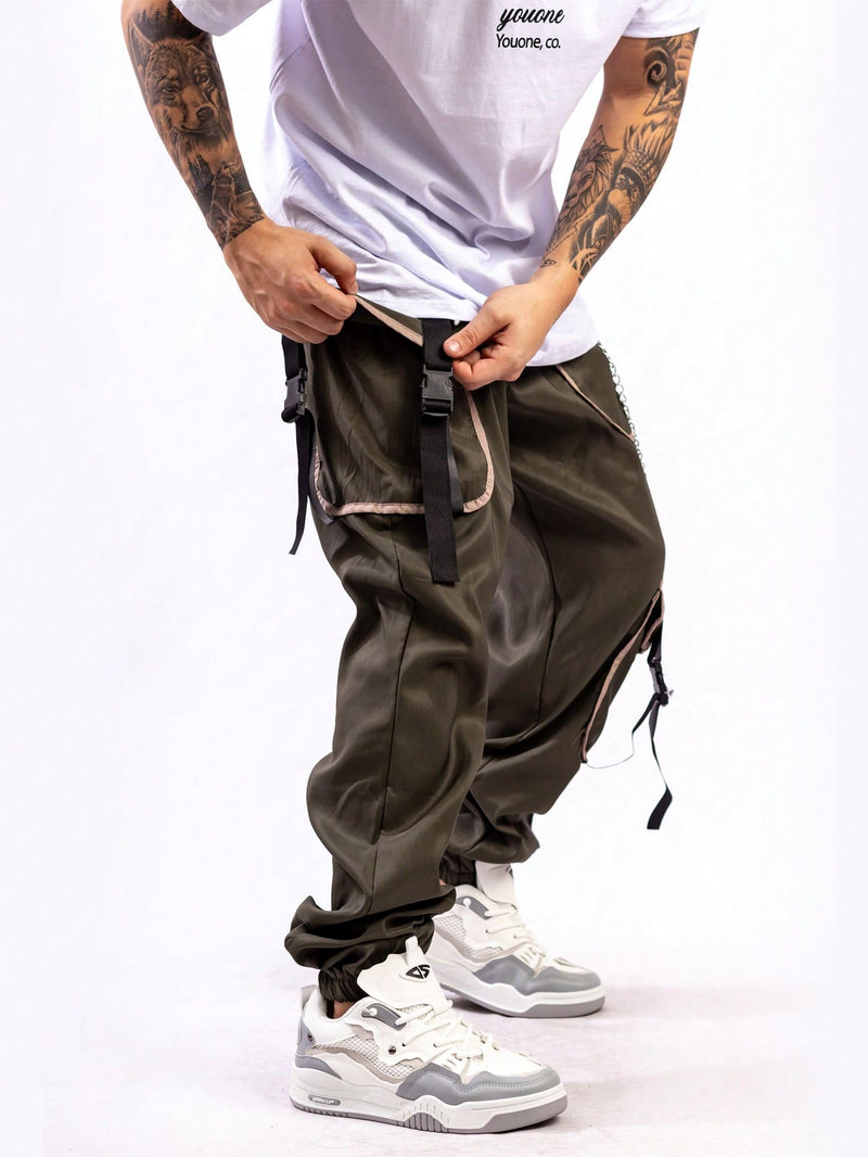 Calça Cargo Jogger Masculino Trapper Rapper Verde