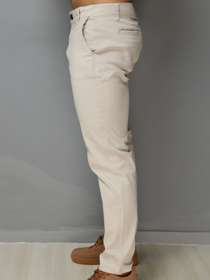 Calça Alfaiataria Masculina Bege Elegance