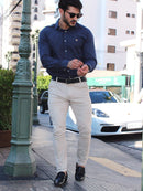 Calça Alfaiataria Masculina Cinza Claro Alfa