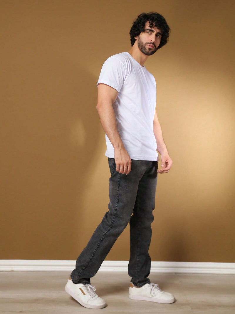 Calça Jeans Masculina Preta Com Elastano Viego