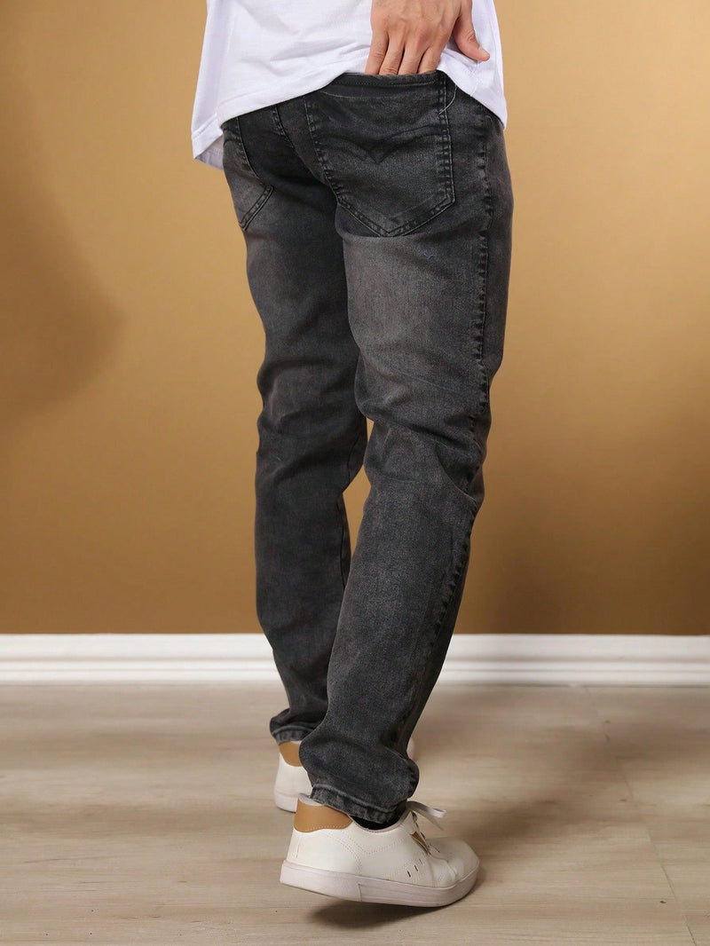 Calça Jeans Masculina Preta Com Elastano Viego