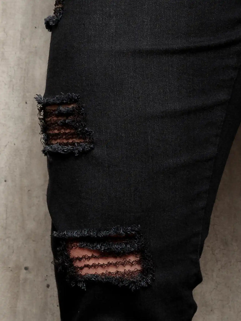 Calça Jeans Masculina Preto Rasgado | Zone
