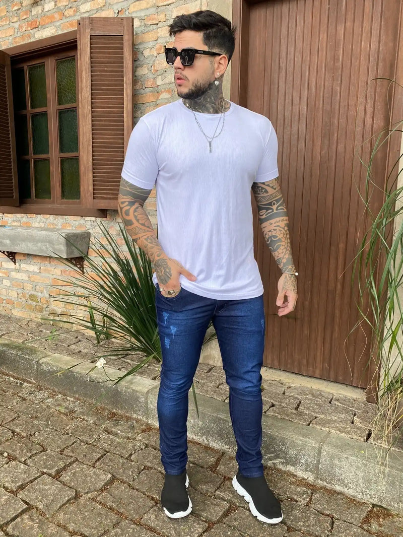 Calça Jeans Masculina Slim com Elastano | Flow
