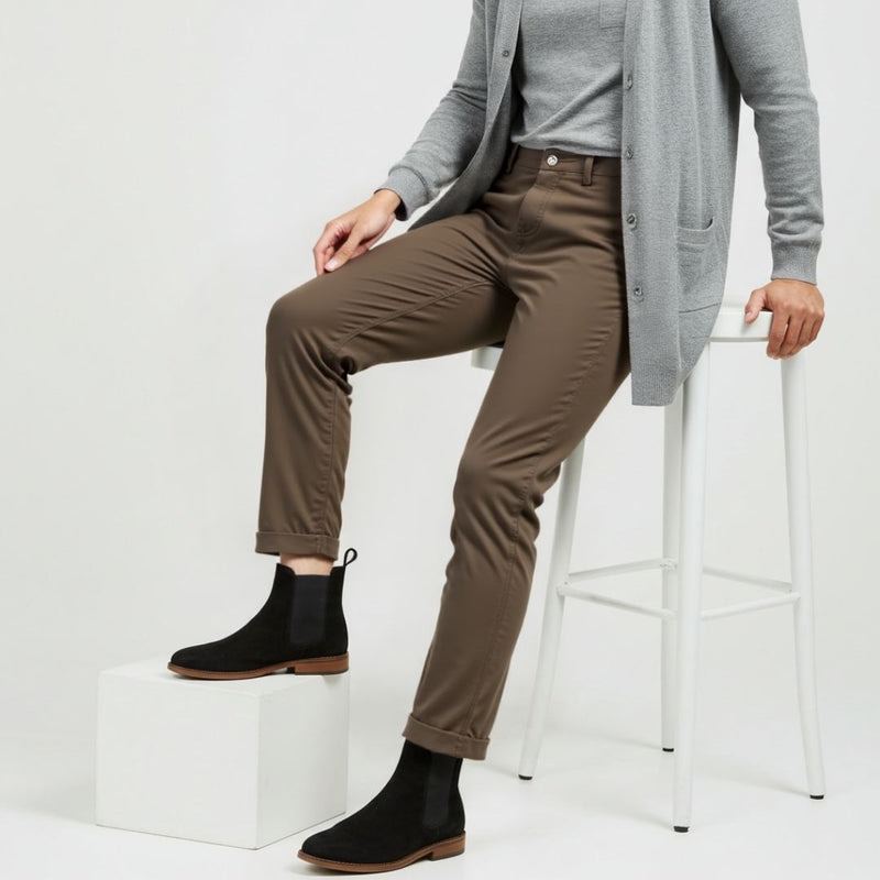 Calça Social Masculina Cintura Elástica Alfaiataria