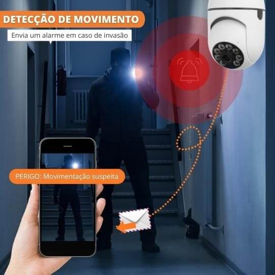 Câmera de Segurança 360 Wi-Fi Full HD: Proteção Inteligente Para Seu Lar