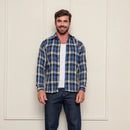 Camisa Xadrez Flanelada Masculina Manga Longa Azul